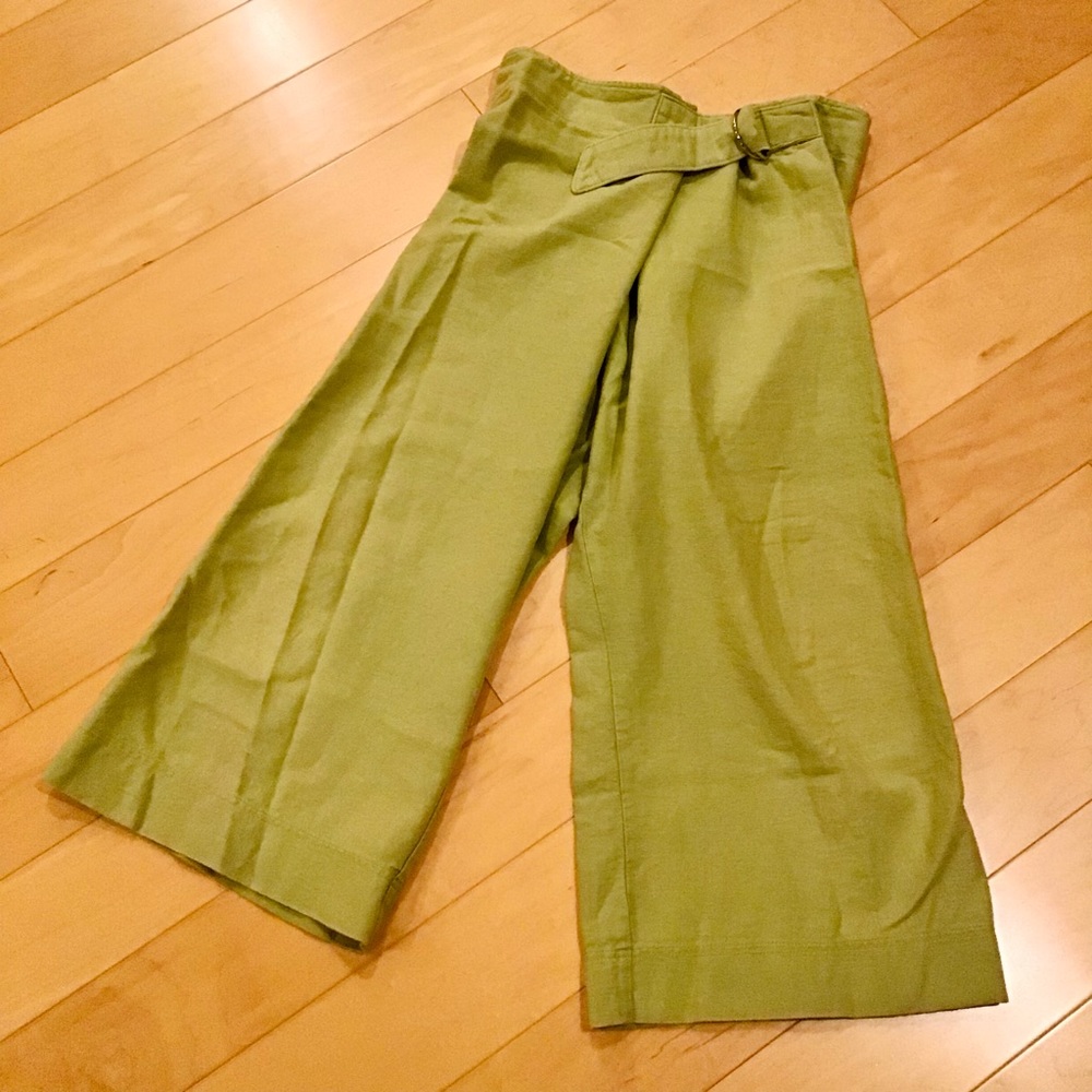 Linen Cropped Palazzo Pants